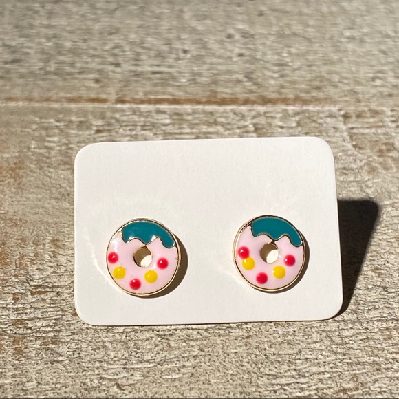 Jewelry - 3 for $15 Sprinkle Donut Gold Stud Earrings Posts